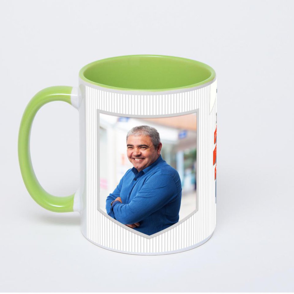 Салатовая кружка с фотопечатью