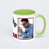 Салатовая кружка с фотопечатью