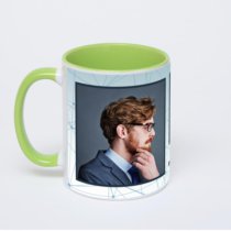 Салатовая кружка с фотопечатью
