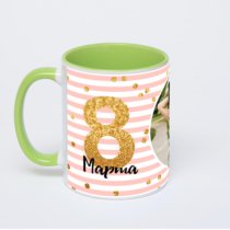 Салатовая кружка с фотопечатью