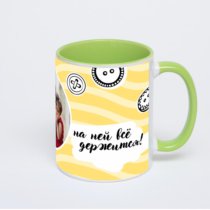 Салатовая кружка с фотопечатью