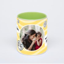 Салатовая кружка с фотопечатью