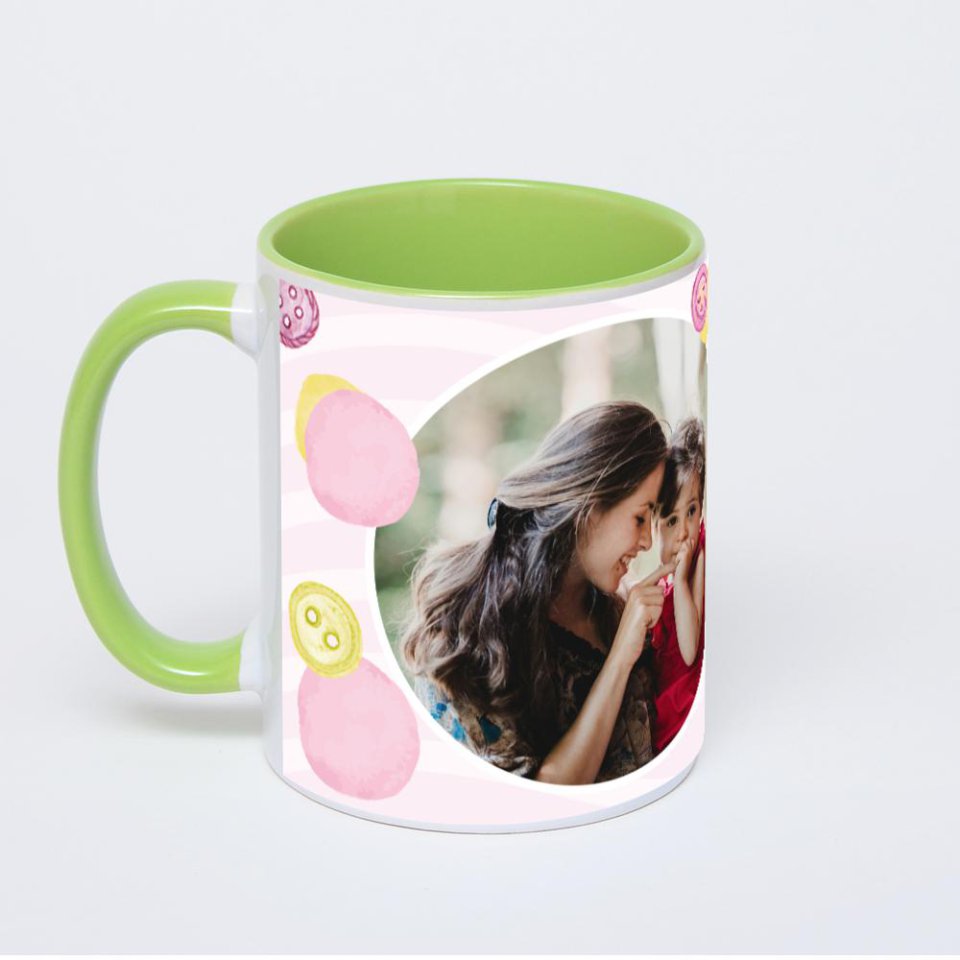 Салатовая кружка с фотопечатью