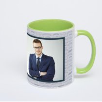Салатовая кружка с фотопечатью