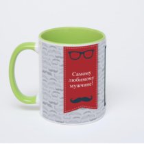 Салатовая кружка с фотопечатью