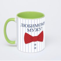 Салатовая кружка с фотопечатью