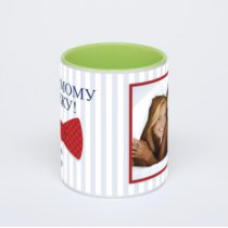 Салатовая кружка с фотопечатью