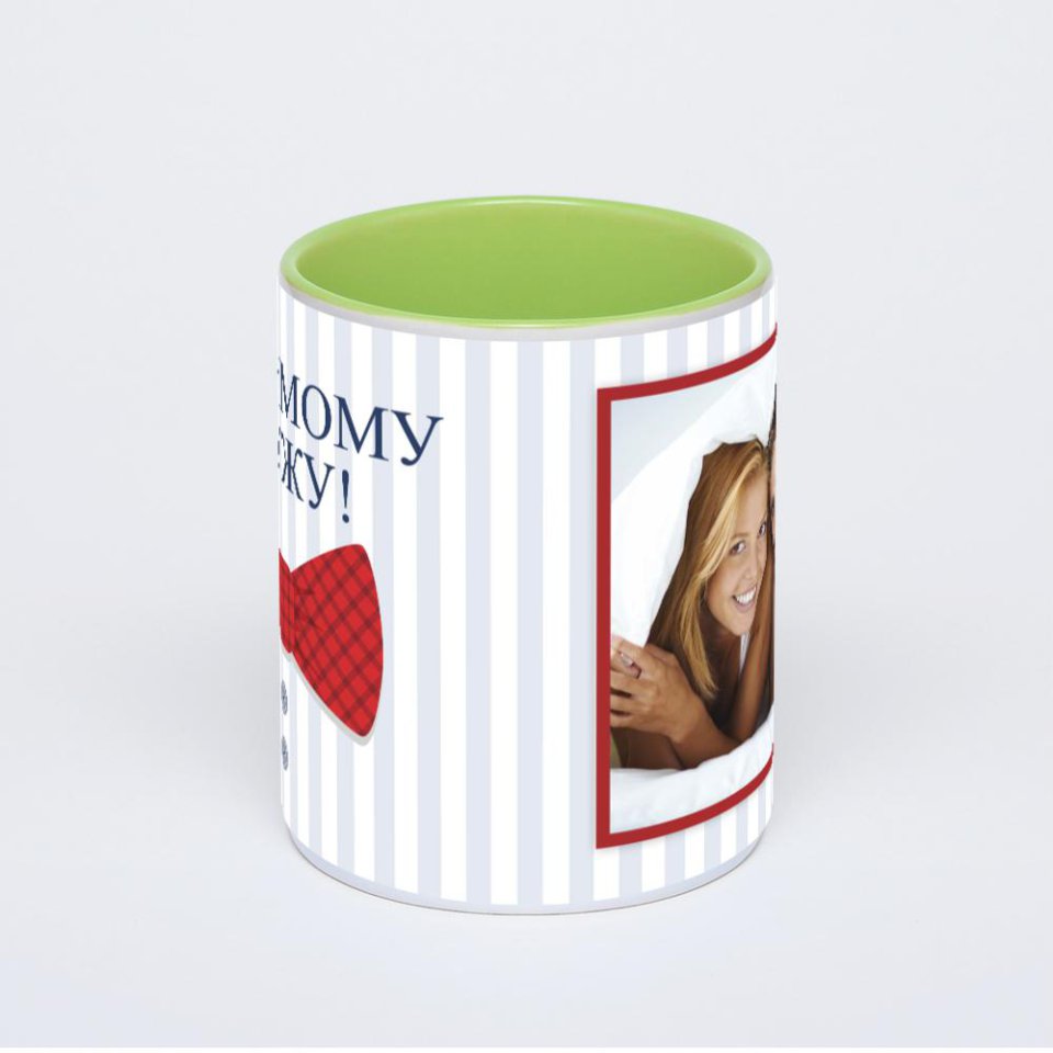 Салатовая кружка с фотопечатью