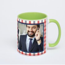 Салатовая кружка с фотопечатью