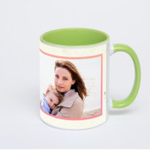 Салатовая кружка с фотопечатью