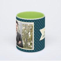 Салатовая кружка с фотопечатью