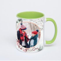 Салатовая кружка с фотопечатью