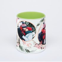 Салатовая кружка с фотопечатью