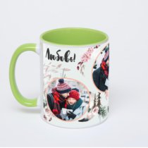 Салатовая кружка с фотопечатью