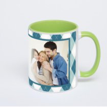 Салатовая кружка с фотопечатью