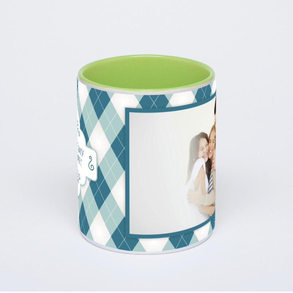 Салатовая кружка с фотопечатью