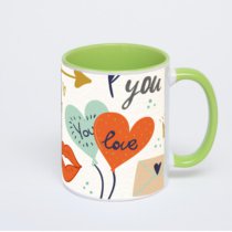 Салатовая кружка с фотопечатью