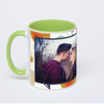 Салатовая кружка с фотопечатью