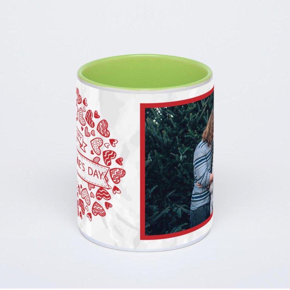 Салатовая кружка с фотопечатью