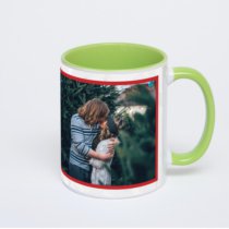 Салатовая кружка с фотопечатью