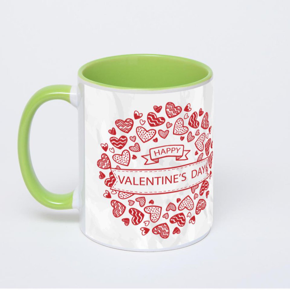 Салатовая кружка с фотопечатью