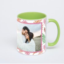 Салатовая кружка с фотопечатью