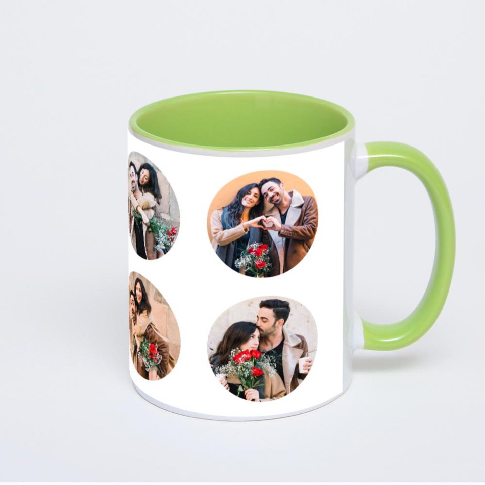 Салатовая кружка с фотопечатью
