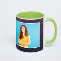 Салатовая кружка с фотопечатью