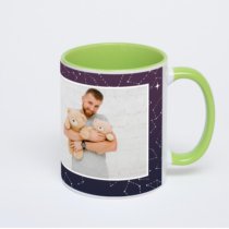 Салатовая кружка с фотопечатью
