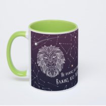 Салатовая кружка с фотопечатью