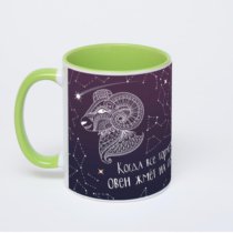 Салатовая кружка с фотопечатью