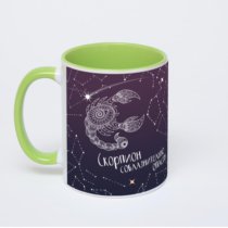 Салатовая кружка с фотопечатью