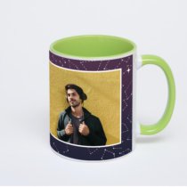 Салатовая кружка с фотопечатью