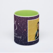 Салатовая кружка с фотопечатью