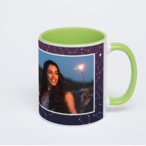 Салатовая кружка с фотопечатью