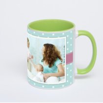 Салатовая кружка с фотопечатью