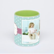 Салатовая кружка с фотопечатью