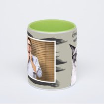 Салатовая кружка с фотопечатью