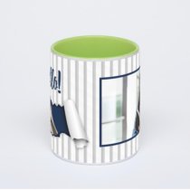 Салатовая кружка с фотопечатью