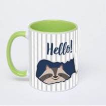 Салатовая кружка с фотопечатью