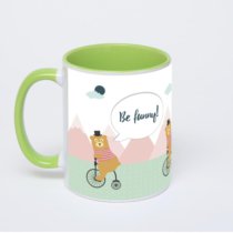 Салатовая кружка с фотопечатью