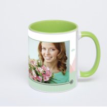 Салатовая кружка с фотопечатью