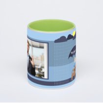 Салатовая кружка с фотопечатью