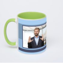 Салатовая кружка с фотопечатью