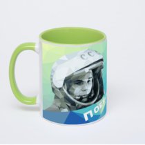 Салатовая кружка с фотопечатью