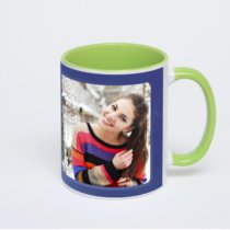 Салатовая кружка с фотопечатью
