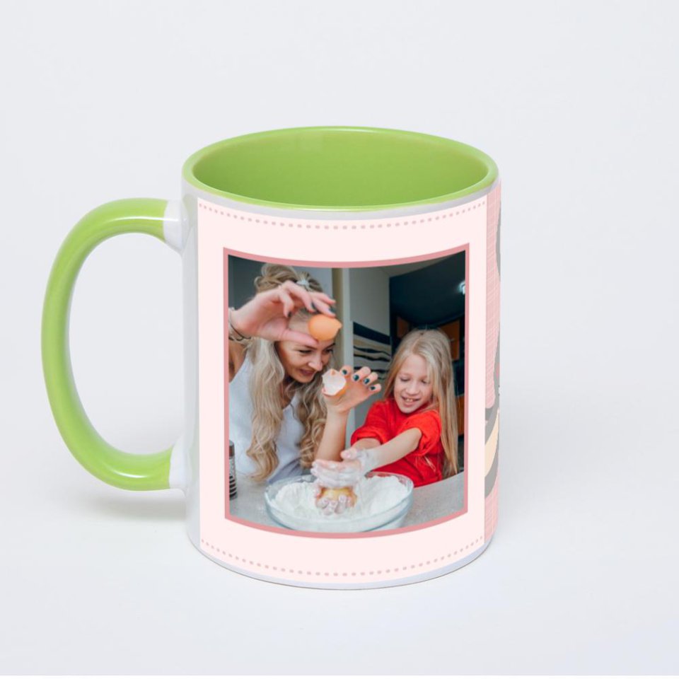 Салатовая кружка с фотопечатью