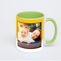 Салатовая кружка с фотопечатью