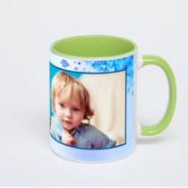 Салатовая кружка с фотопечатью