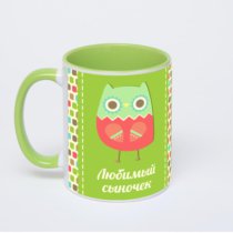 Салатовая кружка с фотопечатью